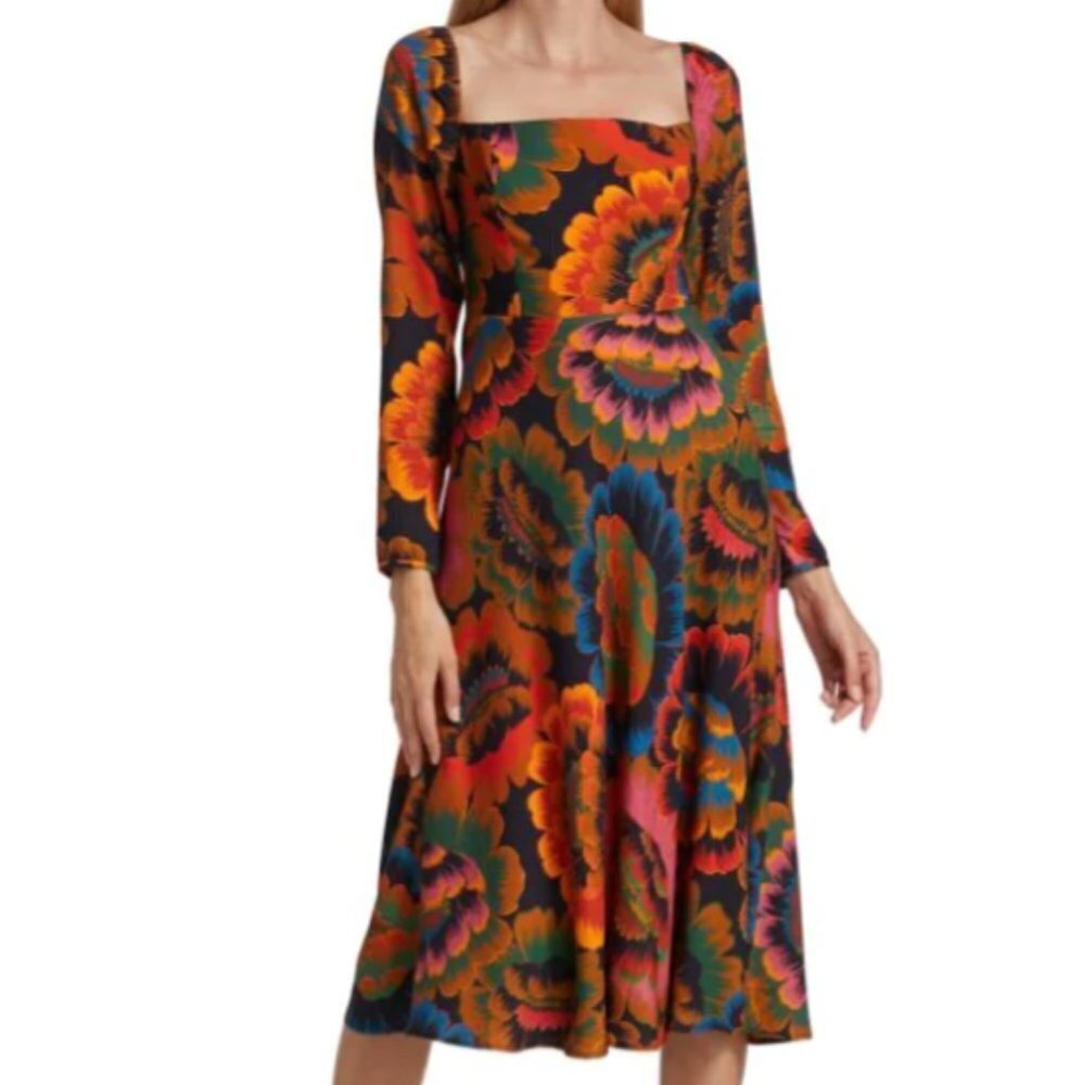 Farm Rio Womenâs Flowers Midi Dress
